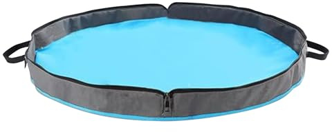Spielzeugtasche für – runde Matte mit Tragegriff, platzsparend, vielseitig, stabil | flexible Lösung für Zuhause, Schule, Zimmer
