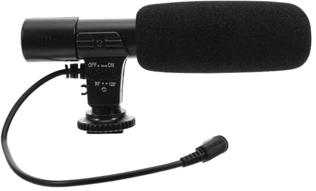 IMIKEYA Micrófono para Grabación de Videocámara y Teléfono, Ángulo 90/120°, Alcance Inalámbrico Amplio, Compatible con Cámara y Tablet