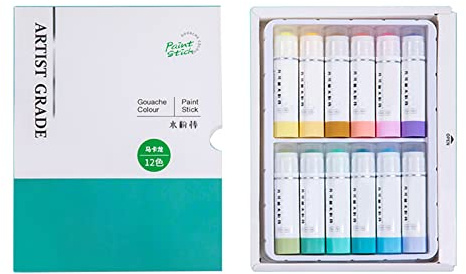 Bastoncini di vernice a tempera multicolore per bambini, asciugatura super rapida, lavori su carta, legno, vetro, ceramica, tela, pastelli, kit di bastoncini di vernice, consistenza liscia, non