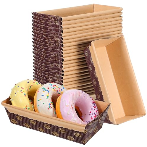 Zerodeko Moldes Cuadrados Corrugados de Papel para Pan y Bizcochos, 25 Piezas Engrosadas para Hornear en Horno Doméstico y Celebraciones
