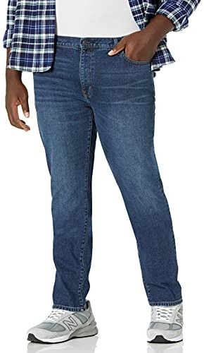 Amazon Essentials Jeans Elasticizzati Skinny - colori fuori produzione Uomo, Delavé Medio, 33W / 28L