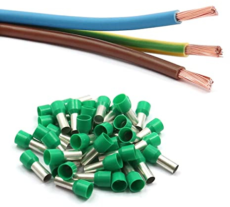 Xenterio 16mm² Verdrahtungssatz 5/2/2m H07V-K & 50 Aderendhülsen | Aderleitung für Zählerschrank & Elektroverteilung | Braun, Blau, Grün-Gelb | VDE-konform