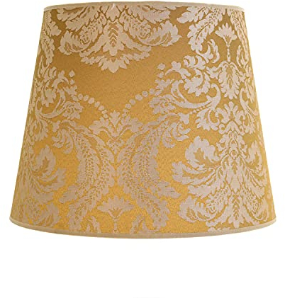 Abat-jour doré très chic en tissu or décorée de motifs baroques Ø38 cm pour lampe sur pied, lampadaire avec culot E27 parfait dans le salon