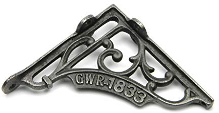 Regalhalterungen, Gusseisen, Antik-Look, GWR – 1833–125 mm x 125 mm