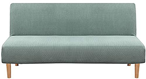BXFUL Elastischer Sofabezug Ohne Armlehne Sofaüberwurf Sofabezug Armlose Antirutsch Sofahusse Couch überzug für Klappcouch ohne Armlehnen (Grau Grün)
