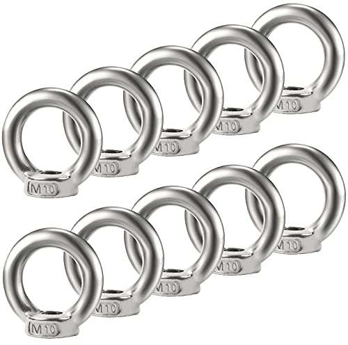 Bolatus 10 dadi ad anello M10 in acciaio inox 304, dadi ad occhiello, dadi ad anello, dadi oculari, occhielli per il sollevamento di accessori