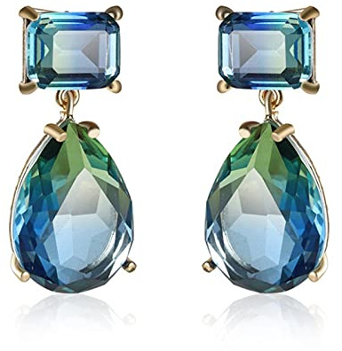 ZXCM Hochzeitsschmuck 925 Silber Elegante Grün Turmalin Tropfen Ohrringe Für Frauen Grün Turmalin Ohrringe Schmuck Geschenk
