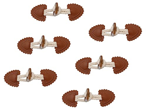 Gotetiso Knebelknöpfe 6 Paar PU Knebelverschlüsse Knebelknöpfe mit Verschluss Resin Nähknöpfe für Nähen Dufflecoat Verschluss Schnalle für Mantel Jacke Dekoration DIY