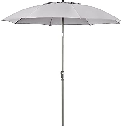 Dehner Sonnenschirm Paros, Ø 250 cm, Höhe 246 cm, Aluminium/Polyester, hellgrau