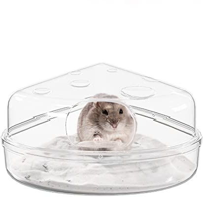 BUCATSTATE Criceto Bagno di Sabbia - Lettiera Trasparente per Criceti Bagno di Sabbia Doccia e Contenitore per Scavare Versione Alta per Porcellini d'India Topi Gerbilli (Piccolo, Trasparente)