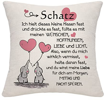 Bommex Geschenk für Sie Kissenbezug für Süßes Herz Freundin Frau Schatz Valentinstagsgeschenk Jubiläumsgeschenk Geburtstagsgeschenk