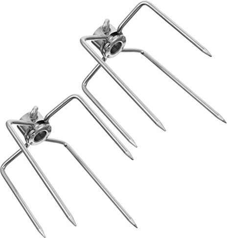 Garneck Edelstahl Grillspieß 2 Stück Hähnchengrillwerkzeug Grillzubehör Für Außenbereich Spülmaschinenfest Leicht Wiederverwendbar
