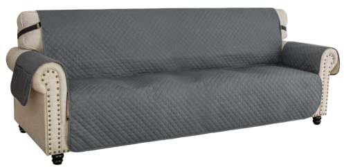 XINEAGE Sofa Überzug, Sofabezug 4 Sitzer Reversible, Wasserdicht Sofabezug, Sofaüberwurf, Sofa Möbel Protector, rutschfeste Sofabezüge für Hunde Haustiere (4 Sitzer, Dunkel Grau)