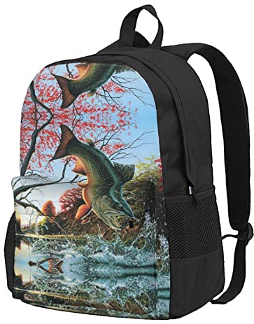 StOlmx Saflor Flying Fish Laptop-Rucksack, Reiserucksack, große Wickeltasche, Arzttasche, Schwarz , One size