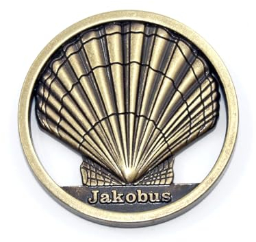 Chip carrello spesa conchiglia dei pellegrini color ottone vecchio