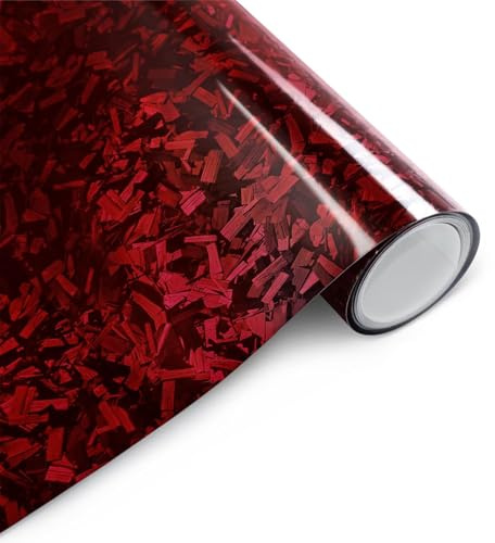 Arespark Forged Carbon Folie, Rot Autofolie,150 X 30cm, Selbstklebend Autofolie aus Vinyl, Auto Schutz Carbon Folie