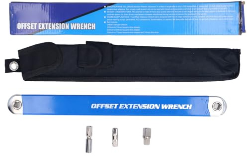 Jadeshay Llave de Extensión Zero Offset, Juego de Llaves de Extensión Compensadas, Universales Multifuncionales con Adaptador de 1/2 Pulgada, 1/4 Pulgadas, 3/8 Pulgadas, 13.4 Pulgadas (Azul)