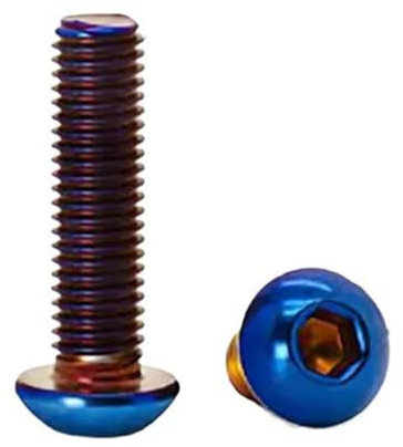 Tornillo de titanio hexagonal con cabeza de seta M4-M8 Perno de cabeza semicircular azul de titanio, 10 piezas, M8x25