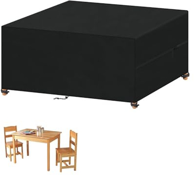VANSHEIM Abdeckung für Gartenmöbel wasserdichte Schutzhülle Gartenmöbel Abdeckplane für Gartentische Terrassenmöbel, Regenschutz und Staubfest, 420D Oxford Gewebe Gartenmöbel Abdeckung 140x100x75cm