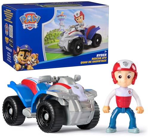 Paw Patrol, Ryder's ATV Spielzeugfahrzeug mit Sammel-Actionfigur, nachhaltig denkendes Kinderspielzeug für Jungen & Mädchen ab 3 Jahren