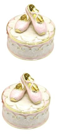 Holibanna Boîte De 2 Pièces Étagère Faire Argenterie Cube Corbeille Bibelot Poubelle Organisateurs Stockage Hermétique Couler Conteneurs Rose Alliage