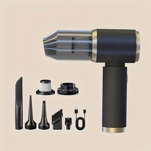 Waka Tienda Aspiradora de Mano sin Cable 2000mAh. Mini aspiradora de Mano Potente 50W. Aspiradora portátil para Coche, Autocaravana, casa y Oficina con Accesorios de Limpieza incluidos