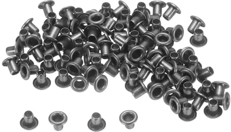 QUARKZMAN 100pcs Œillets en Métal Œillets de 2mm ID, Œillets en Fer Trou Minuscule pour Chaussures Vêtements Ceinture Sac Bricolage Projet Cuir DIY Accessoires, Noir