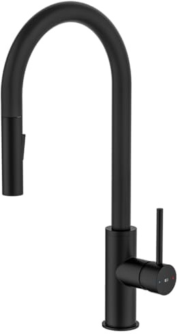 Essebagno Foga Mitigeur évier à douchette extractible noir mat