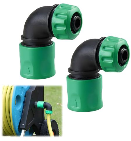 Lot de 2 adaptateurs coudés rapides pour tuyau d'arrosage - Raccord coudé à 90° - Raccord de tuyau d'arrosage à 90° - Raccord de tuyau d'arrosage 1/2 (B)