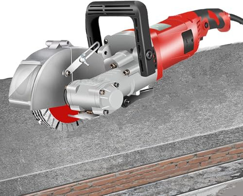 VNNHGB Macchina per scanalature a Muro con Scatola di Trasporto, 4000 W, scanalatrice elettrica per Mattoni, Granito, Marmo, Cemento, scanalatrice, profondità di Taglio 36 mm, Verde (Rosso)