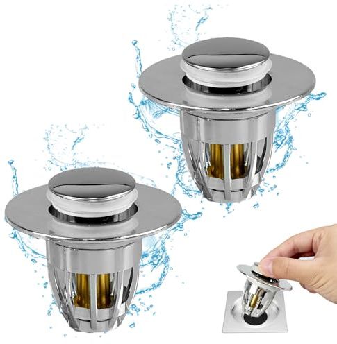 XWGKLN 2 PCS Sink Plug Replacement: Bathroom Pop Up Sink Plugs for 34-40mm Drain Holes, Basin Plug for Wash Basin