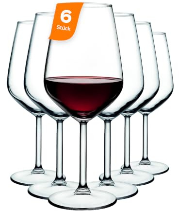 NORDIC SCHILLER Luxus Weingläser 6er set, Rotweingläser 490ml BLEI FREI Spülmaschinenfest Weißweingläser, White Wine Glasses, Weingläser Rot Wein Glas, Wein Gläser, Weisswein Glas, Red Wine Glasses