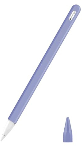 MoKo Silikon Hülle Kompatibel mit Apple Pencil Pro/2. Gen, Lavendel | [2 Stück] 1 Stifthülle und 1 Spitzehülle mit Magnetischer, Aufladung/Doppelklick Touch Funktion