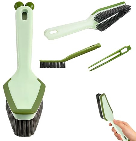 1 Pcs Bathroom Cleaning Brushs, Multi Functional Crevice Cleaning Brush, Long Handled Scrubbing Brush With Handle, Washing Up Brushs Suitable For Bathtub Bathroom Sink (Green)