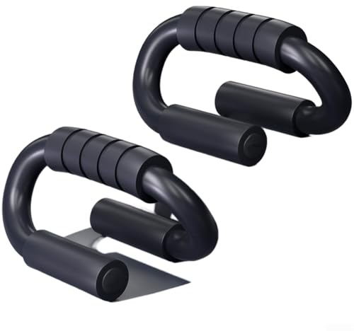 Push Up pour barres de gym à domicile, support de pompes en acier robuste avec poignées en mousse antidérapantes, poignées ergonomiques en forme de S pour le renforcement musculaire et la protection