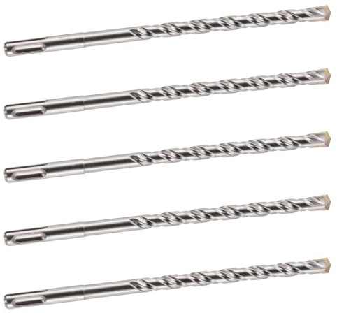 Rennie Tool 5pcs 12mm x 210mm Long SDS Plus Masonry Drill Bit | Tungsten Carbide Tip SDS+ Hammer Drill Bits For Concrete, Brick, Stone, Masonry, Block, Cement, Mortar. 12mm SDS Drill Bits