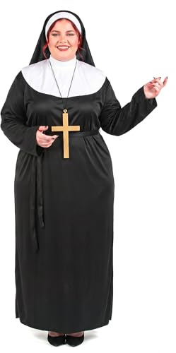 DEGUISE TOI Nonne-Kostüm in Übergrösse Karneval-Kostüm schwarz-weiss