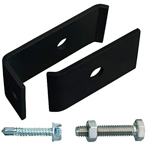 Alberts 672843 Kit de fixation pour panneaux grillagés, pour fixation aux murs ou aux poteaux, galvanisé à chaud, plastifié, en anthracite RAL 7016
