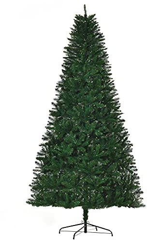 HOMCOM Sapin de Noël Artificiel 240H cm 1499 Branches épines Imitation Nordmann Grand réalisme Vert