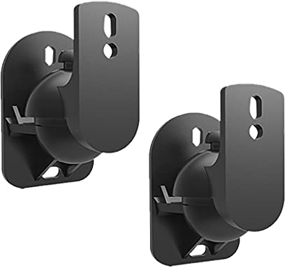 luckxuan Boxenständer Lautsprecher-Wandhalterung 180 ° rotierender Lautsprecher-Montagerahmen Große Surround-Lautsprecher-Rahmenlager 30kg (Paar) Universal-Regal (Color : Black)