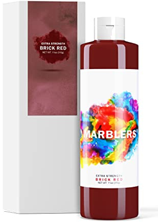 MARBLERS Flüssigfarbstoff 11oz (310g) [Brick Red] | Auf Wasserbasis | Superkonzentrat | Flüssigpigment | Geruchlos | Ungiftig | Ideal für Beton, Zement, Mörtel, Fugenmörtel, Gips, Farbe