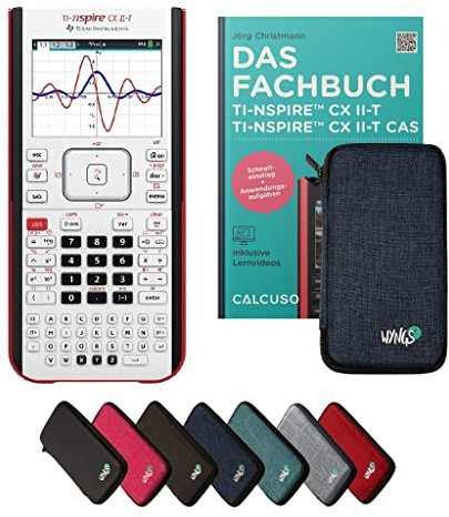 TI-Nspire CX II-T inkl. Schutztasche Blau & Fachbuch (160 Seiten, 17x24cm) – Grafikrechner – Smart Set