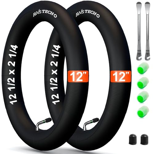 12 1/2 x 2 1/4 57-203 Barnvagnsslang 12 Tum 12x2.125 med Vinkelventil 90° inkl. Demonteringsspadar | 2-pack | för 12 Tums Däckstorlek