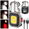 Rugtol Mini Taschenlampe, 1000 Lumen Helle Wiederaufladbare Schlüsselanhänger Taschenlampen mit 7 Modi, Mini Schlüsselring Taschenlampen mit Schraubendreher Flaschenöffner für Outdoor Wanderangeln
