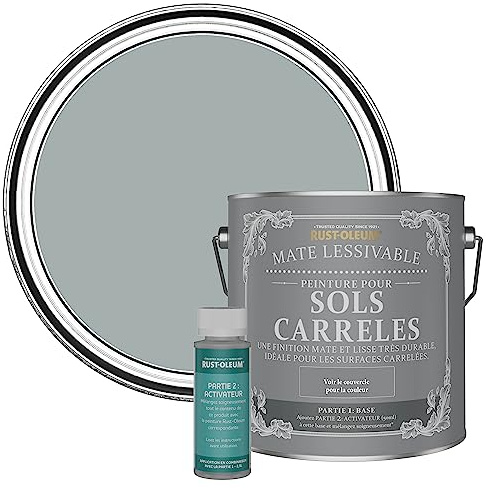 Rust-Oleum Grey Washable Matt Floor Tile Paint - Mineral Grey 2.5L