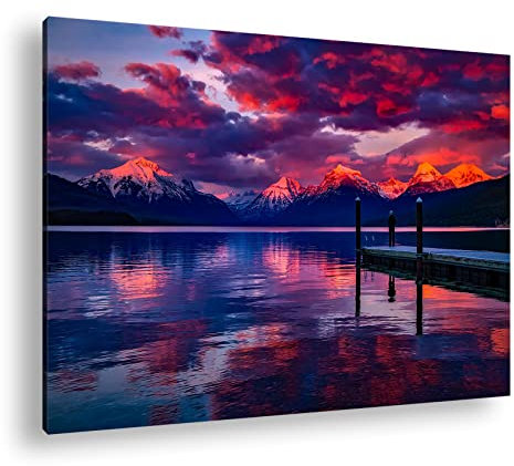 deyoli See Mcdonald al crepuscolo, formato: 75 x 50 cm, stampa digitale di alta qualità con cornice