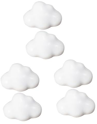 Artibetter 6 Pcs Rustic Furniture Retro Decor Cabinet Door Handles Porcelain Dresser Knob Cloud Shaped Furniture Pull Handle Creative Cupboard Drawer