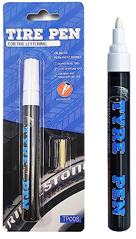 ihreesy Weiß Reifenfarbe Stift, Wasserdicht Reifenmarker Lackstift Reifenmarker Lackstift Reifenlackmarker Reifenmarkierungsstift Reifenmarker für Auto Motorrad Papier Glas Holz