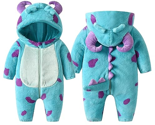 Toddler Baby Unisex Animal Outfit Jumpsuit Cartoon Animal Snowsuit | Infant Baby Unisex Halloween Outfit Warm Winter Rompers Snowsuit for Girls and Boys