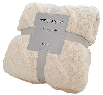 HUIEYE Coperta in Pile, Coperta in Velluto Taffetà,Morbida e Calda Coperta Neonato,In Velluto Corallo, per Quattro Stagioni e Coperte da Letto, per Culla e Letto e Divano,70x100cm(Avorio)